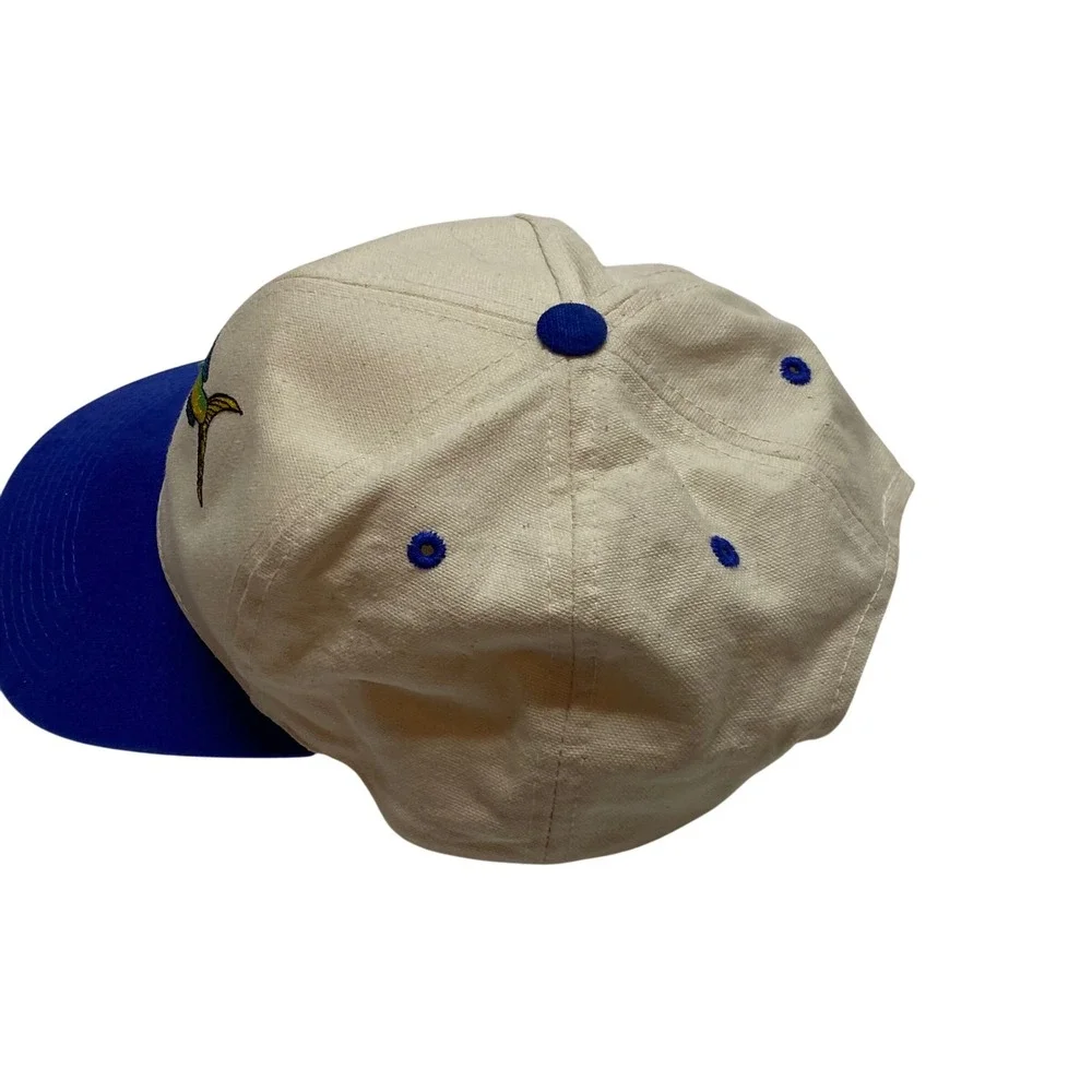 Vintage Mahi Mahi Dorado Fishing‎ Hat Blue Cream Embroidered Trucker Cap